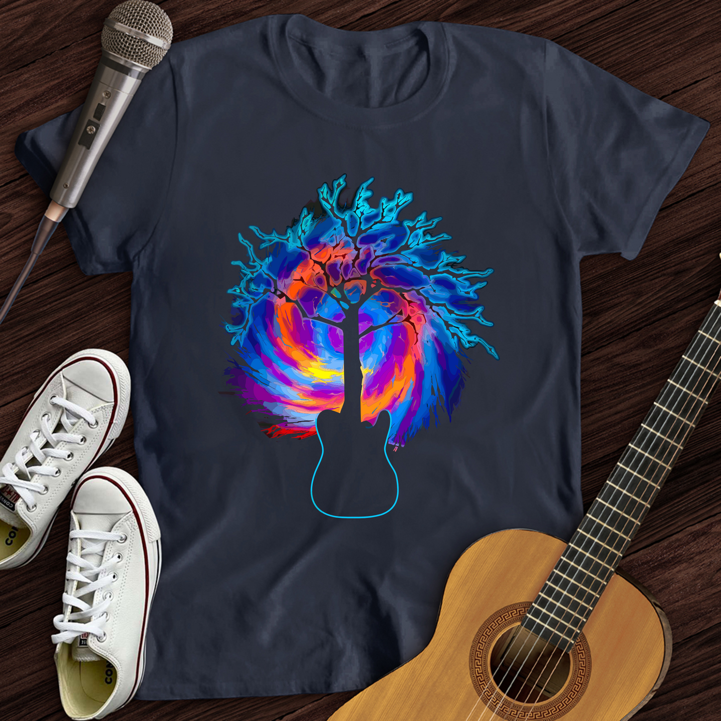 Psychedelic Tree Guitar T-Shirt