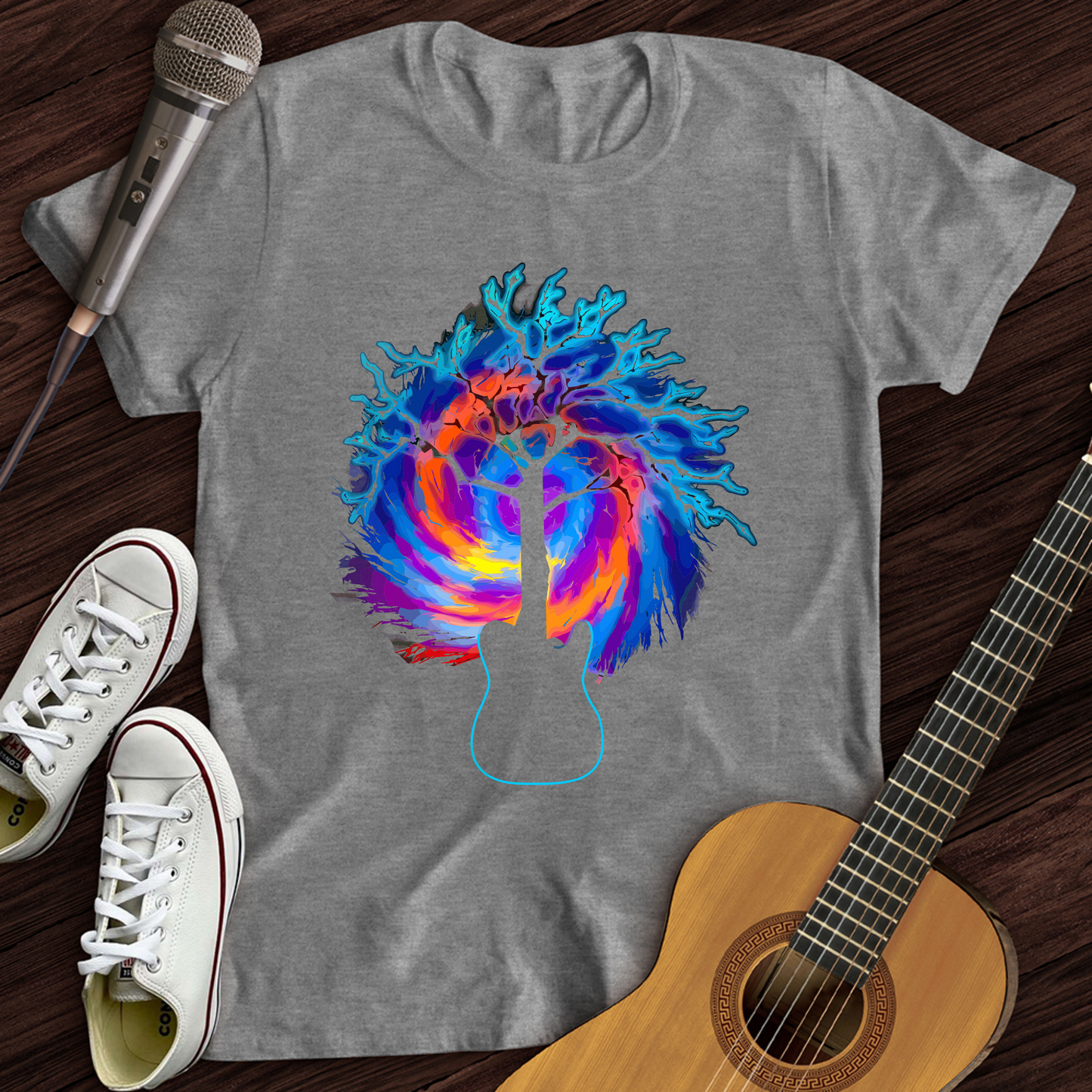 Psychedelic Tree Guitar T-Shirt