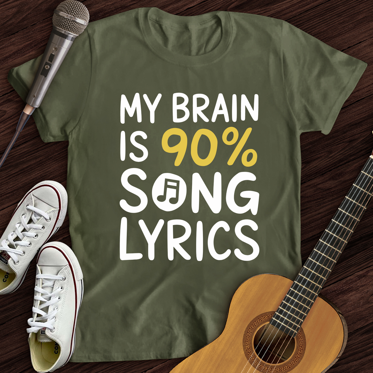 My Brain Is 90% Song Lyrics T-Shirt