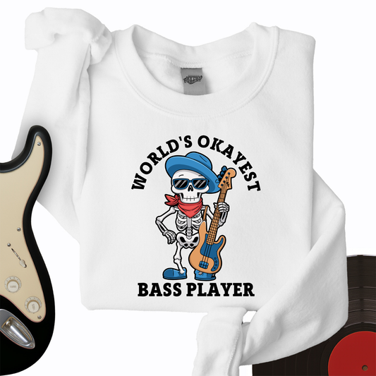 World's Okayest Bass Player Crewneck