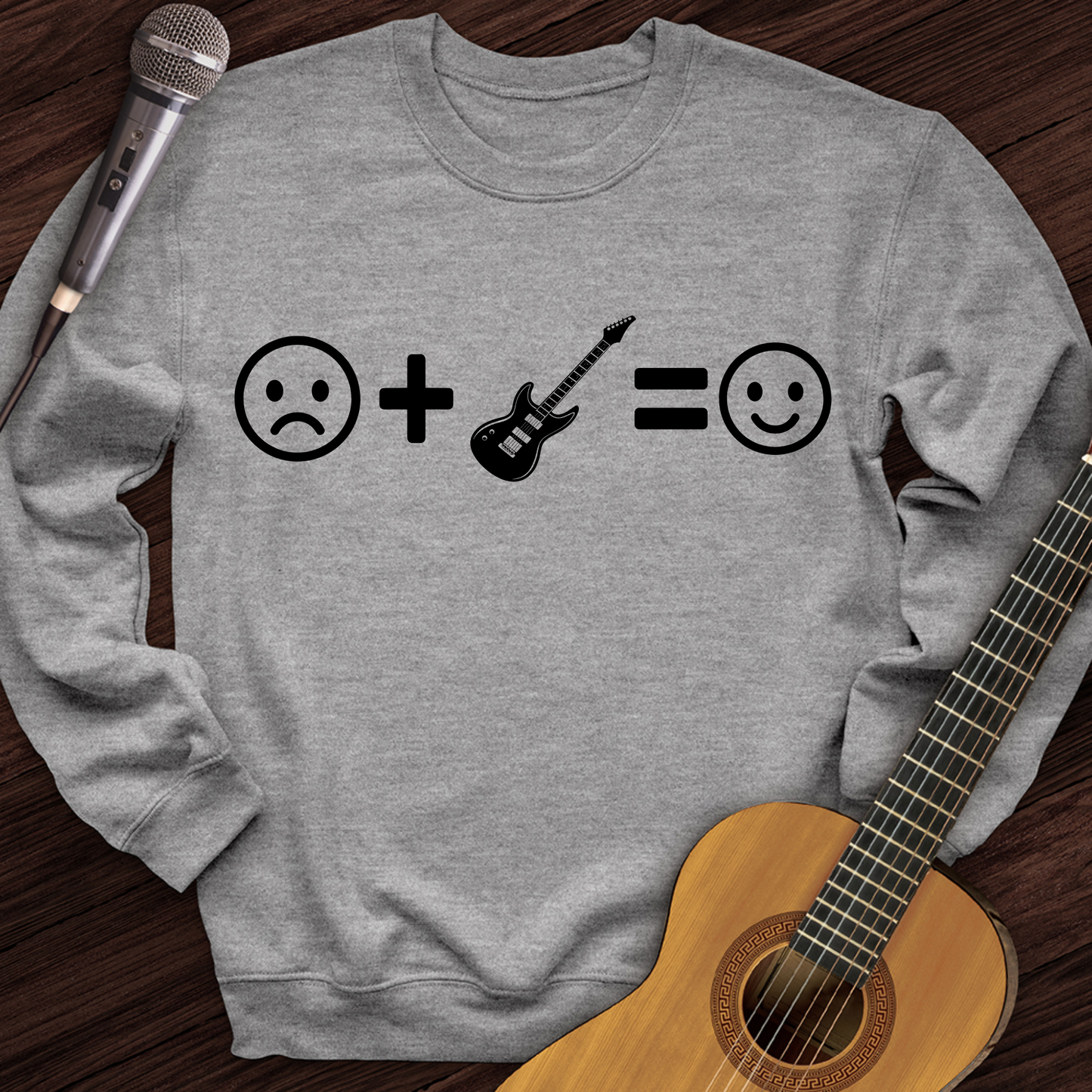 Electric Guitar Makes Me Happy Crewneck