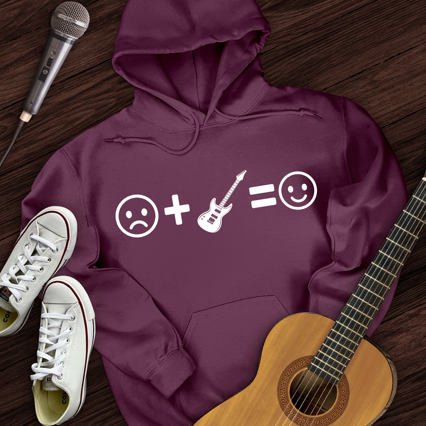 Electric Guitar Makes Me Happy Hoodie