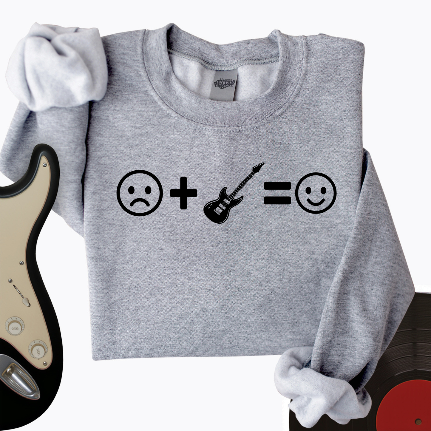 Electric Guitar Makes Me Happy Crewneck