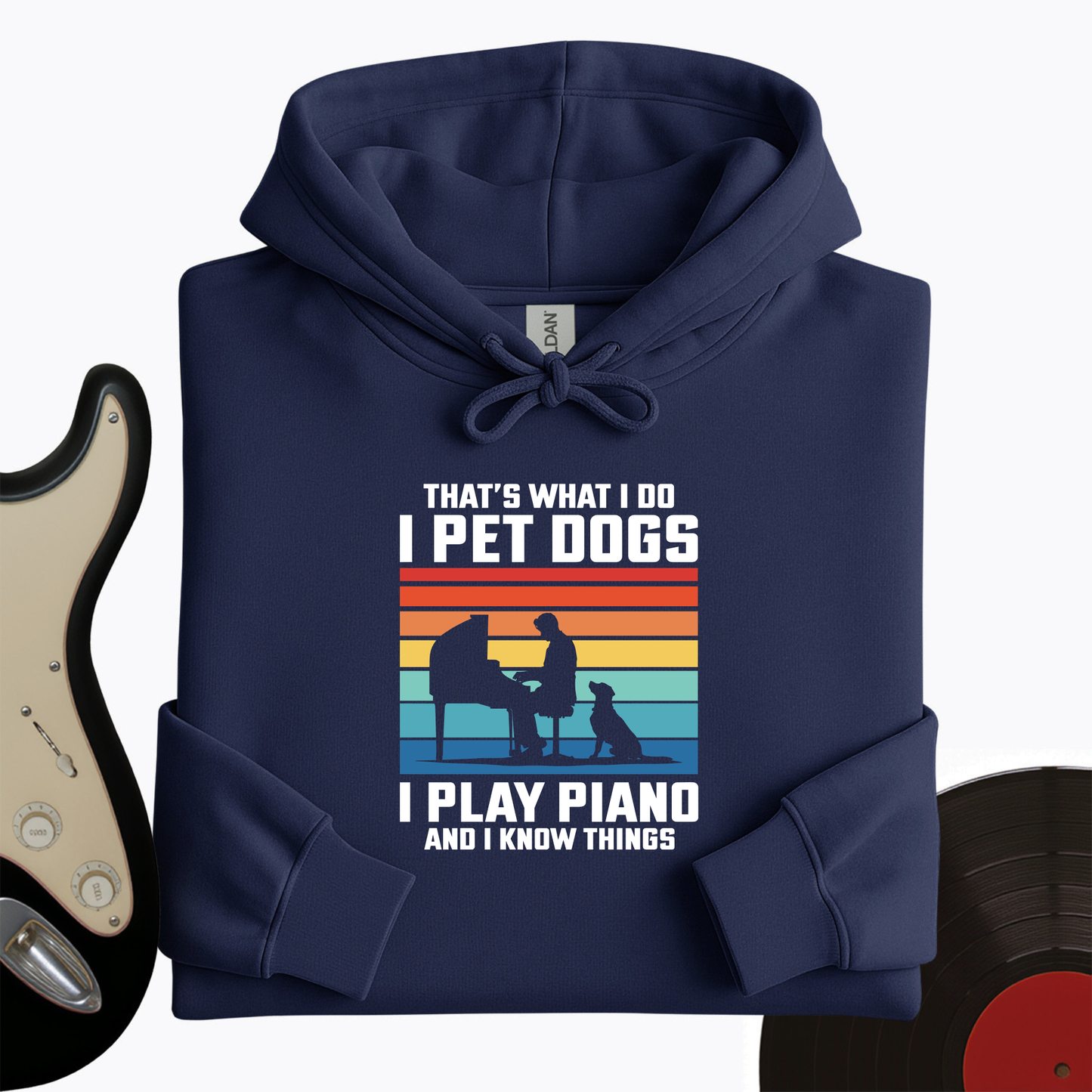 I Pet Dogs With Piano Hoodie