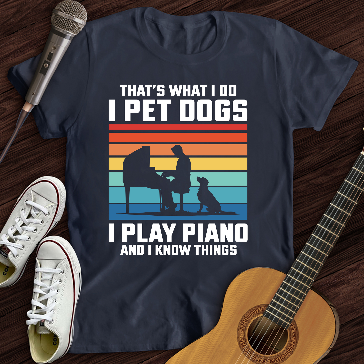 I Pet Dogs With Piano T-Shirt