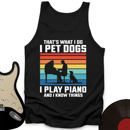 I Pet Dogs With Piano Tank Top