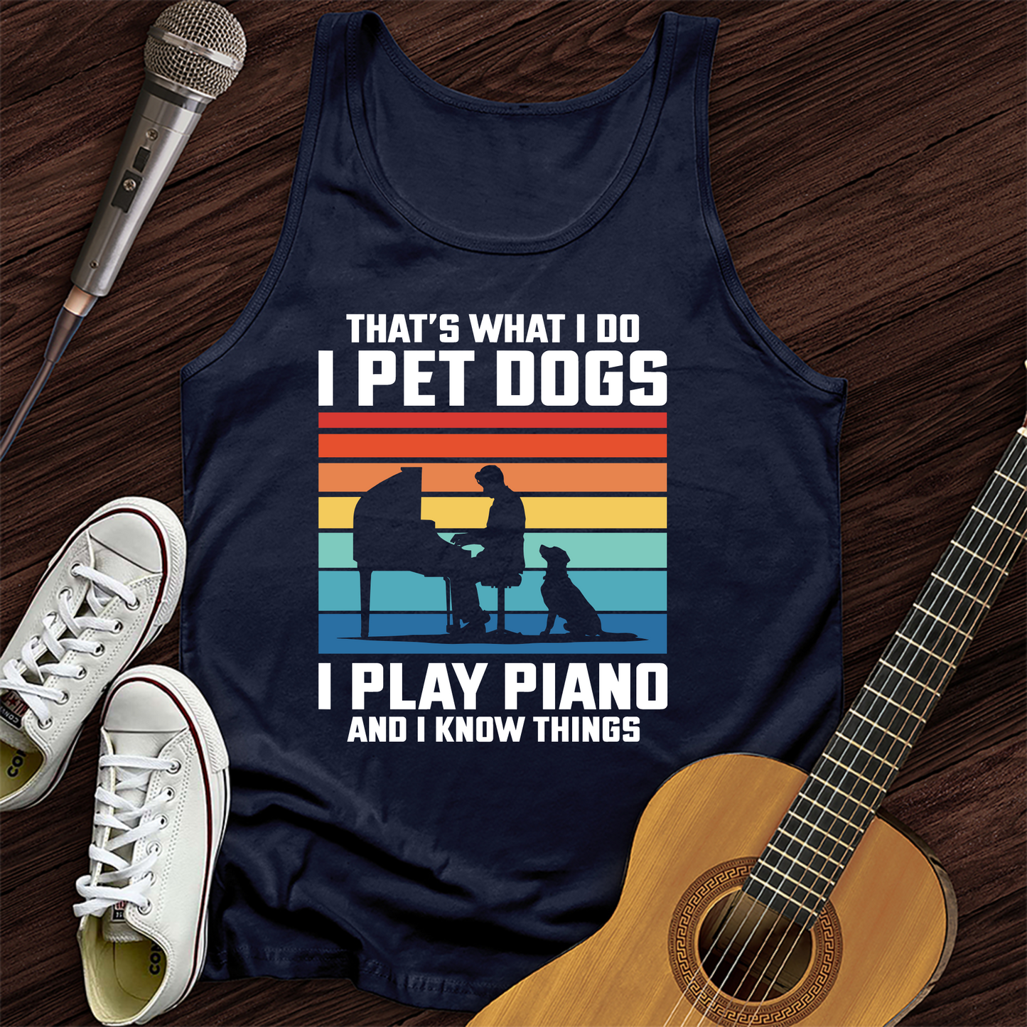 I Pet Dogs With Piano Tank Top