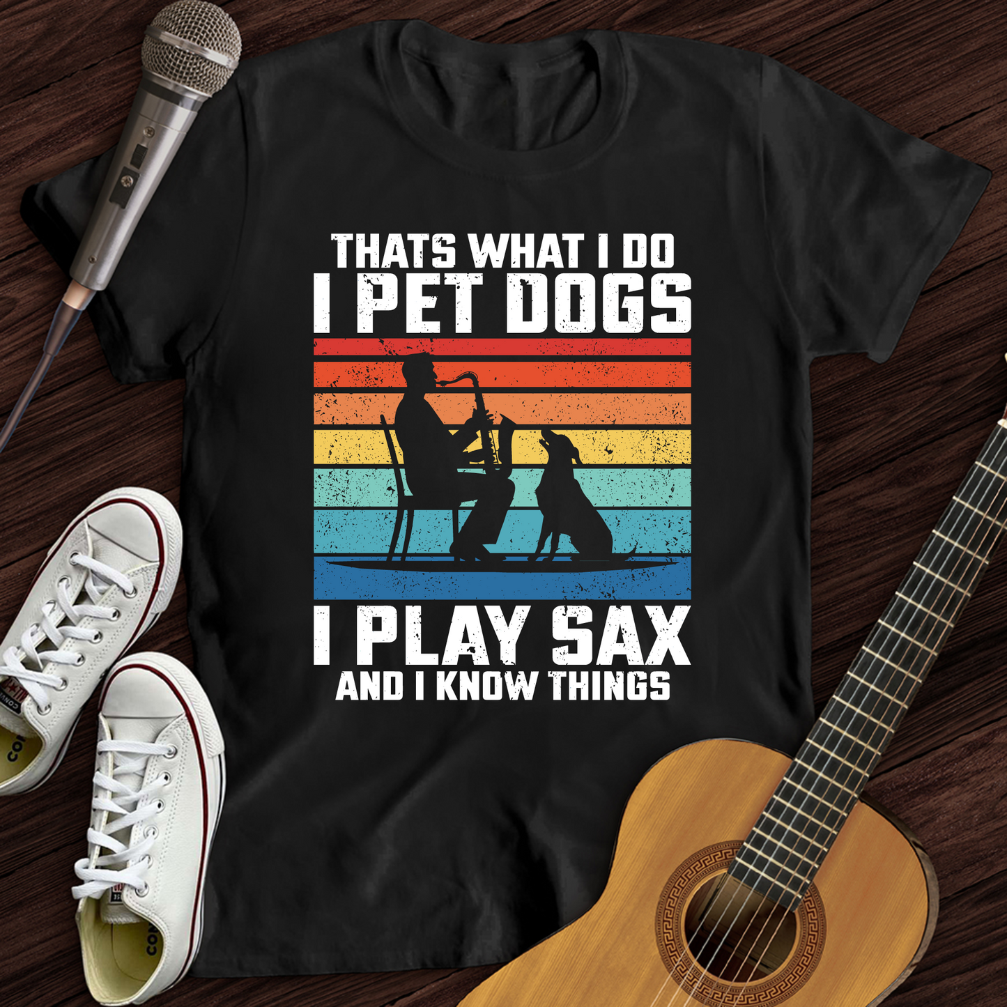 I Pet Dogs With Sax T-Shirt