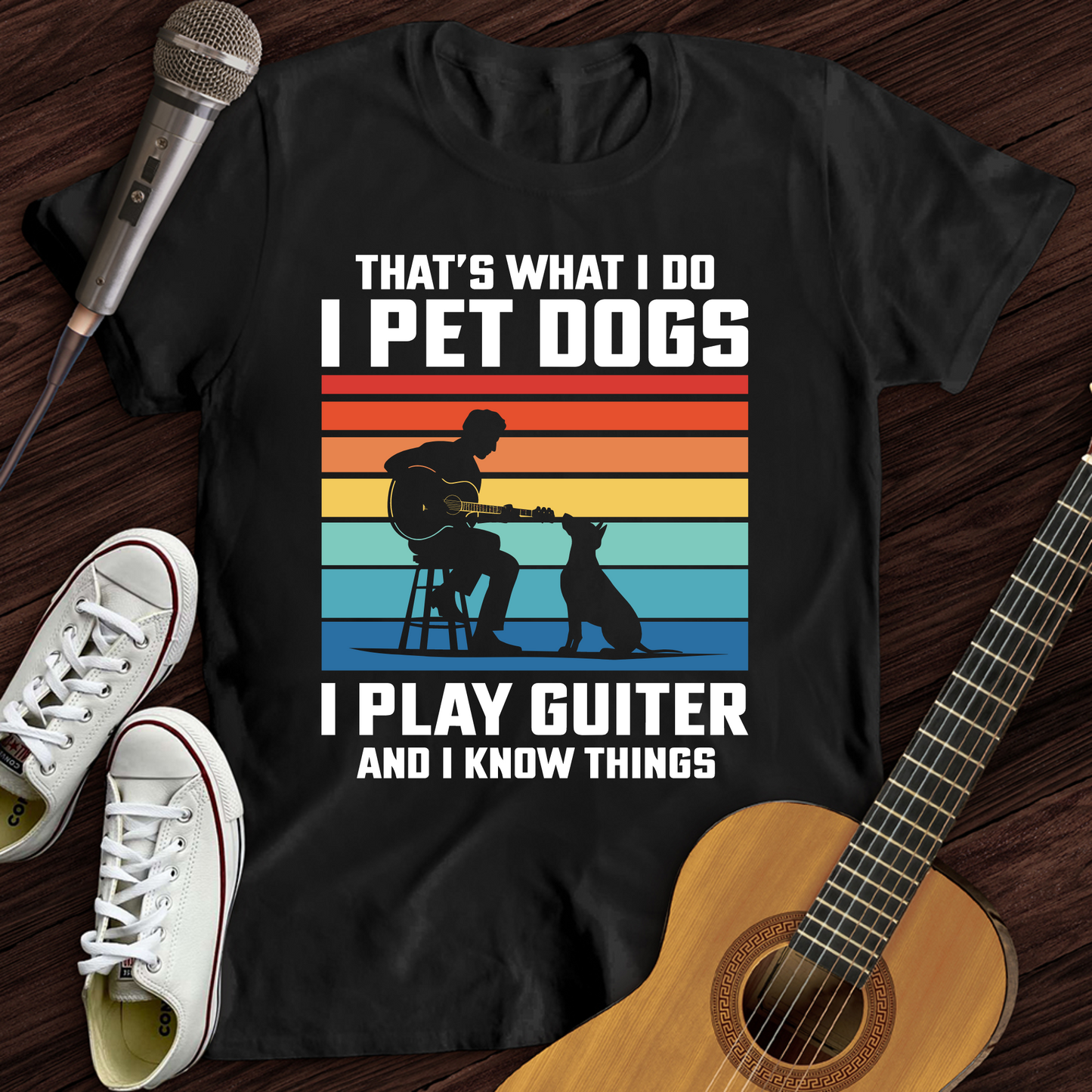 I Pet Dogs With Guitar T-Shirt