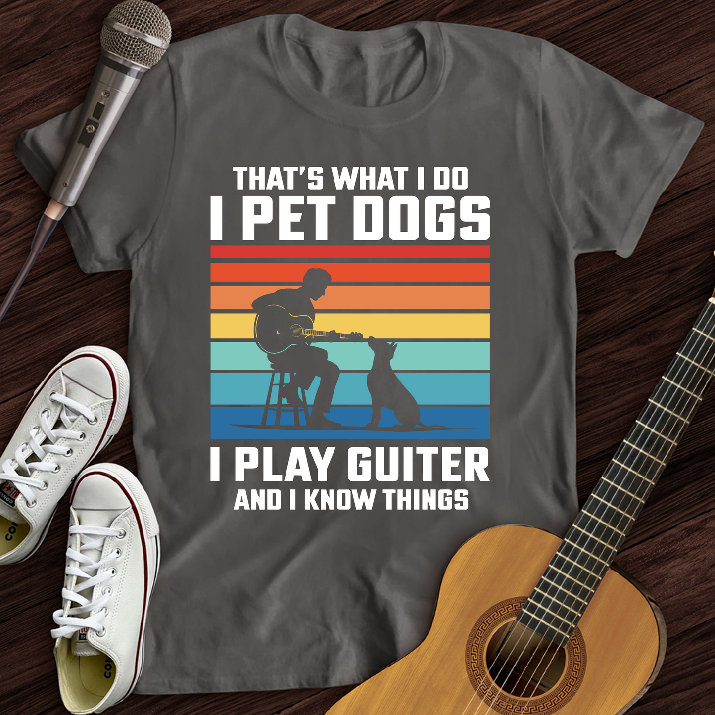 I Pet Dogs With Guitar T-Shirt