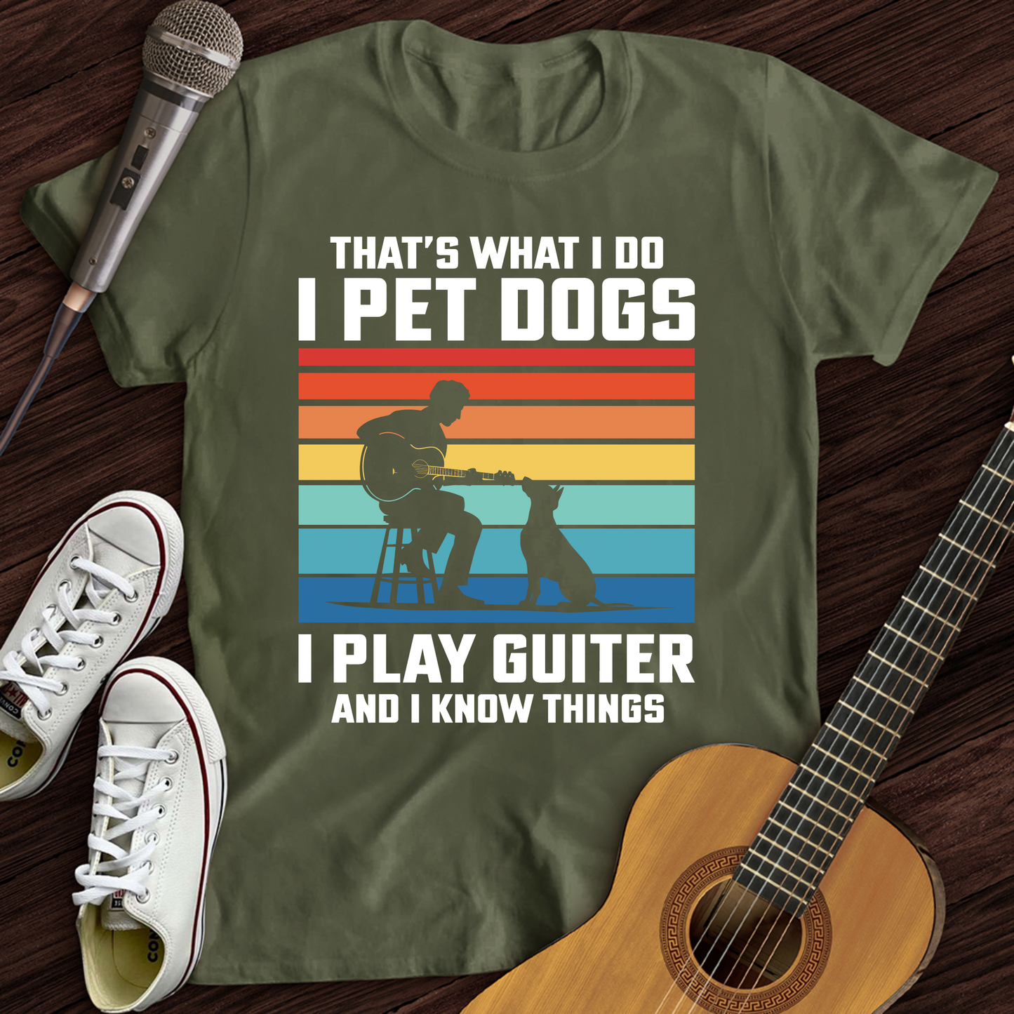 I Pet Dogs With Guitar T-Shirt