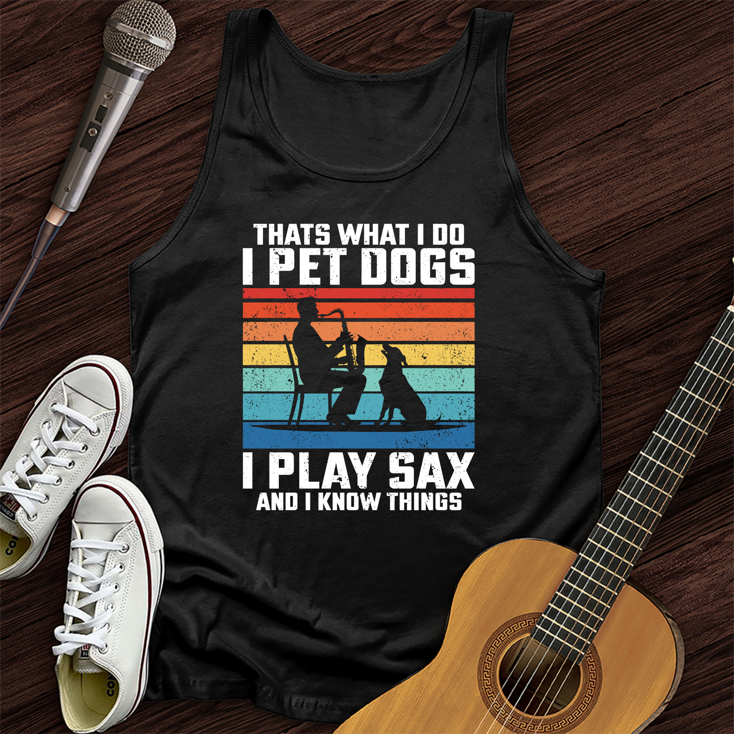 I Pet Dogs With Sax Tank Top