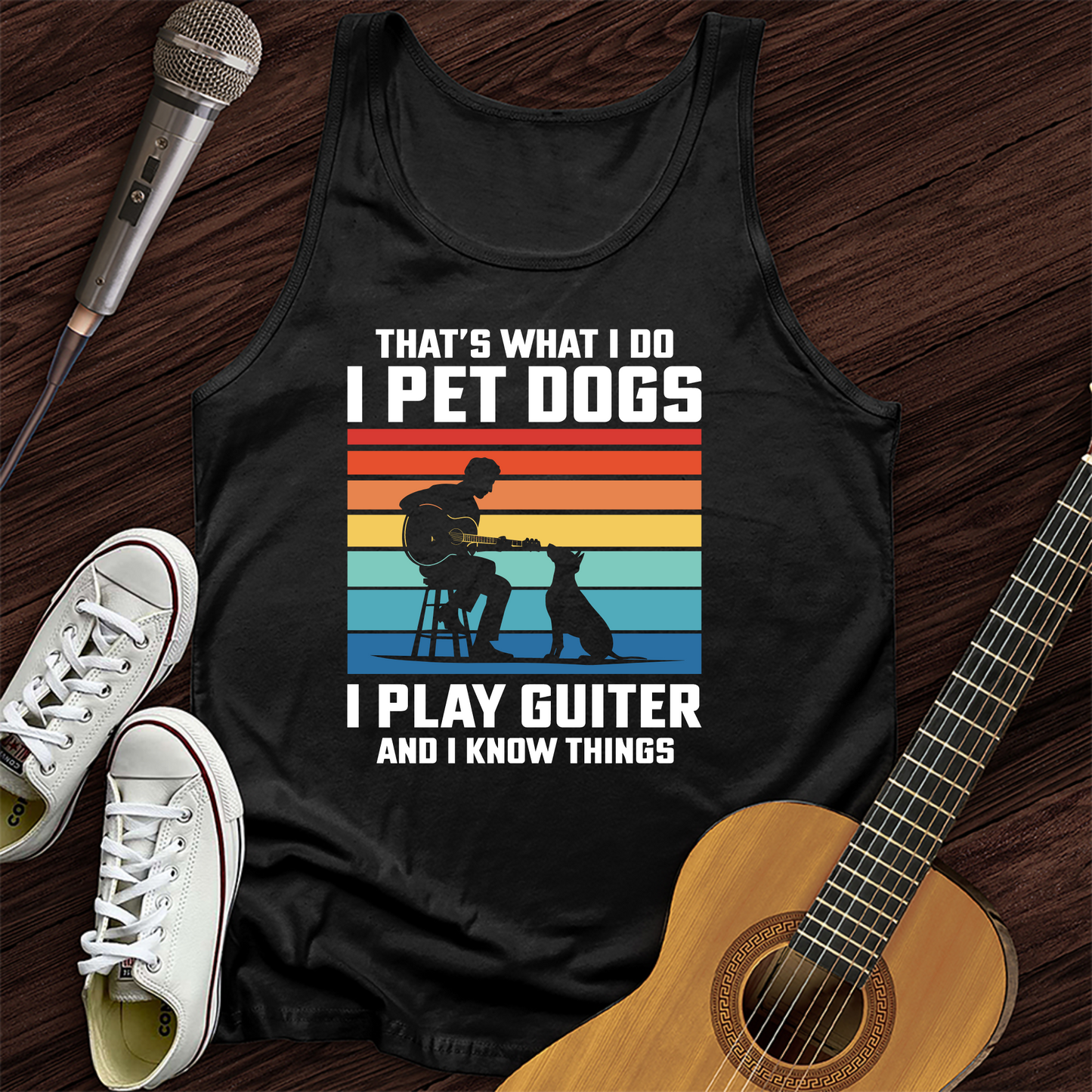 I Pet Dogs With Guitar Tank Top