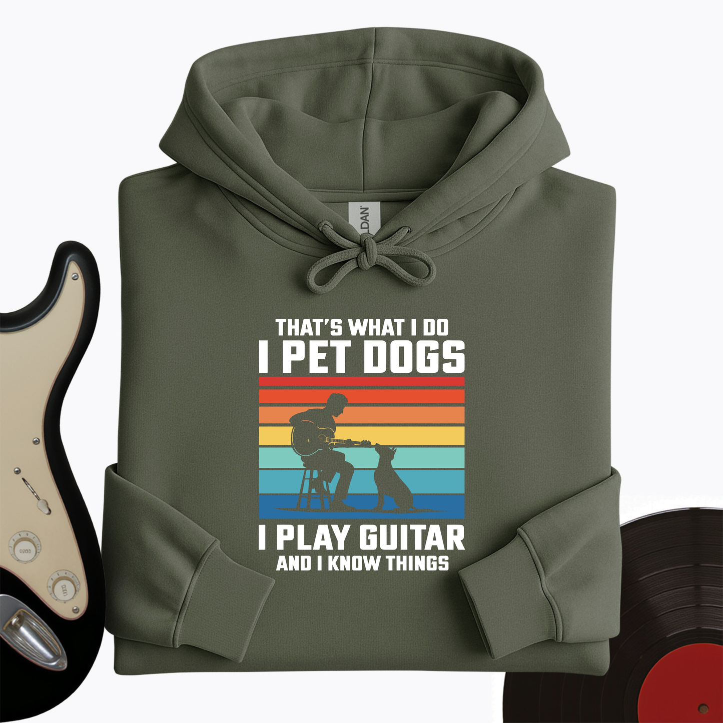 I Pet Dogs With Guitar Hoodie