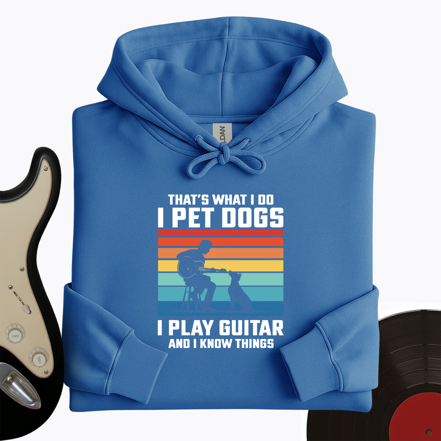 I Pet Dogs With Guitar Hoodie