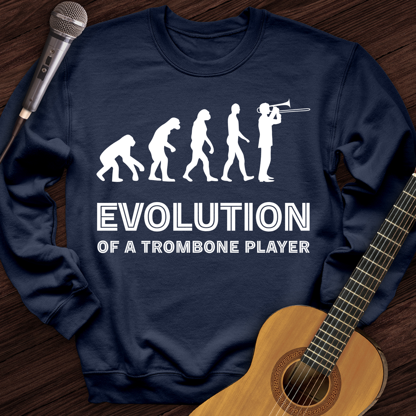 Evolution Of A Trombone Player Crewneck