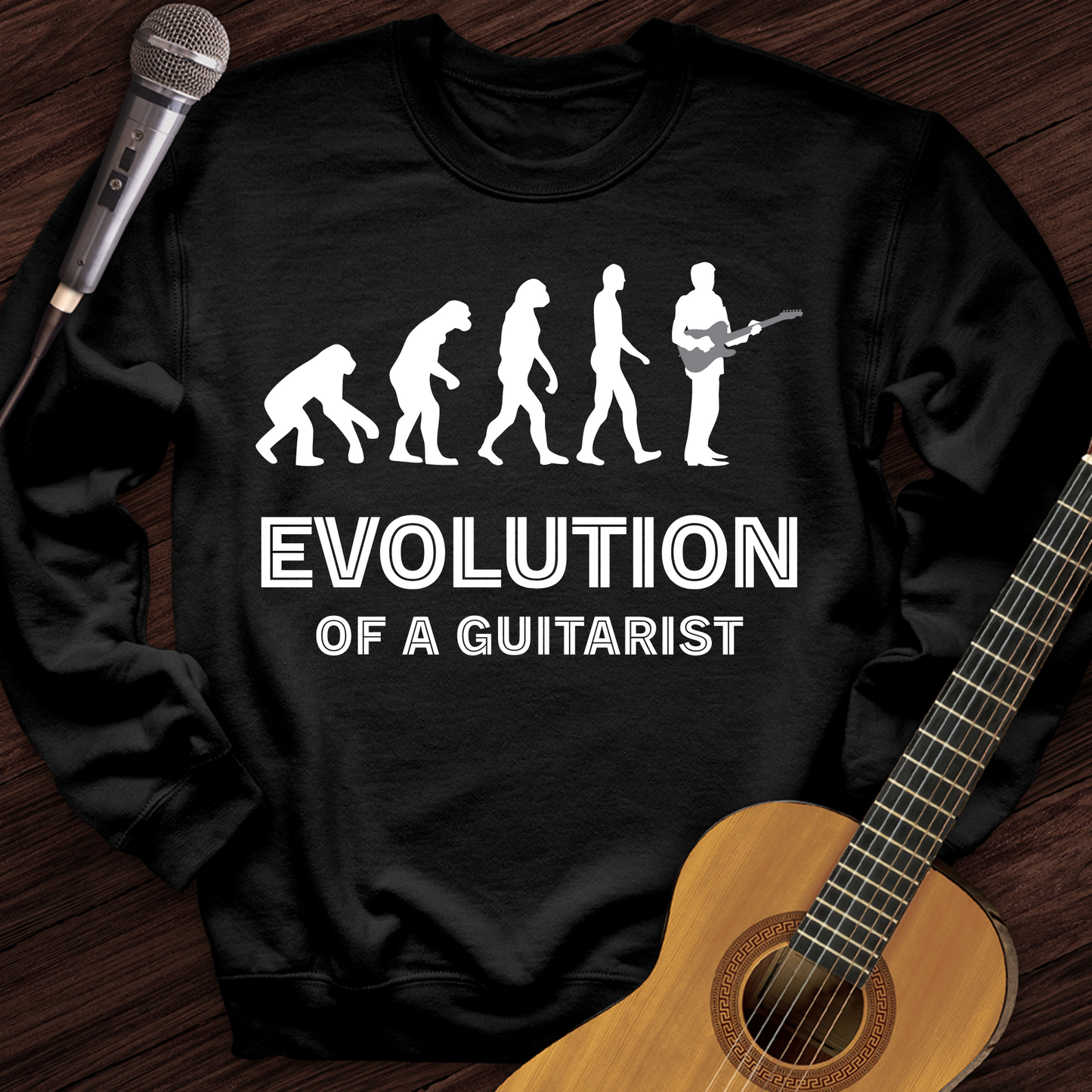 Evolution Of A Guitarist Crewneck