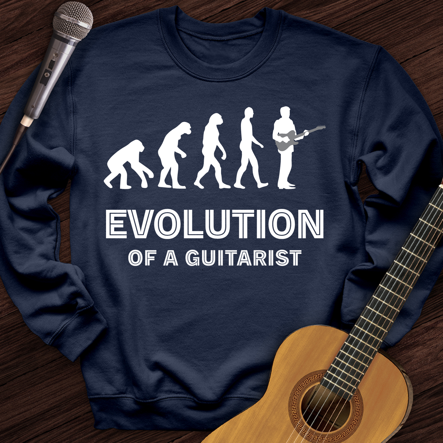 Evolution Of A Guitarist Crewneck