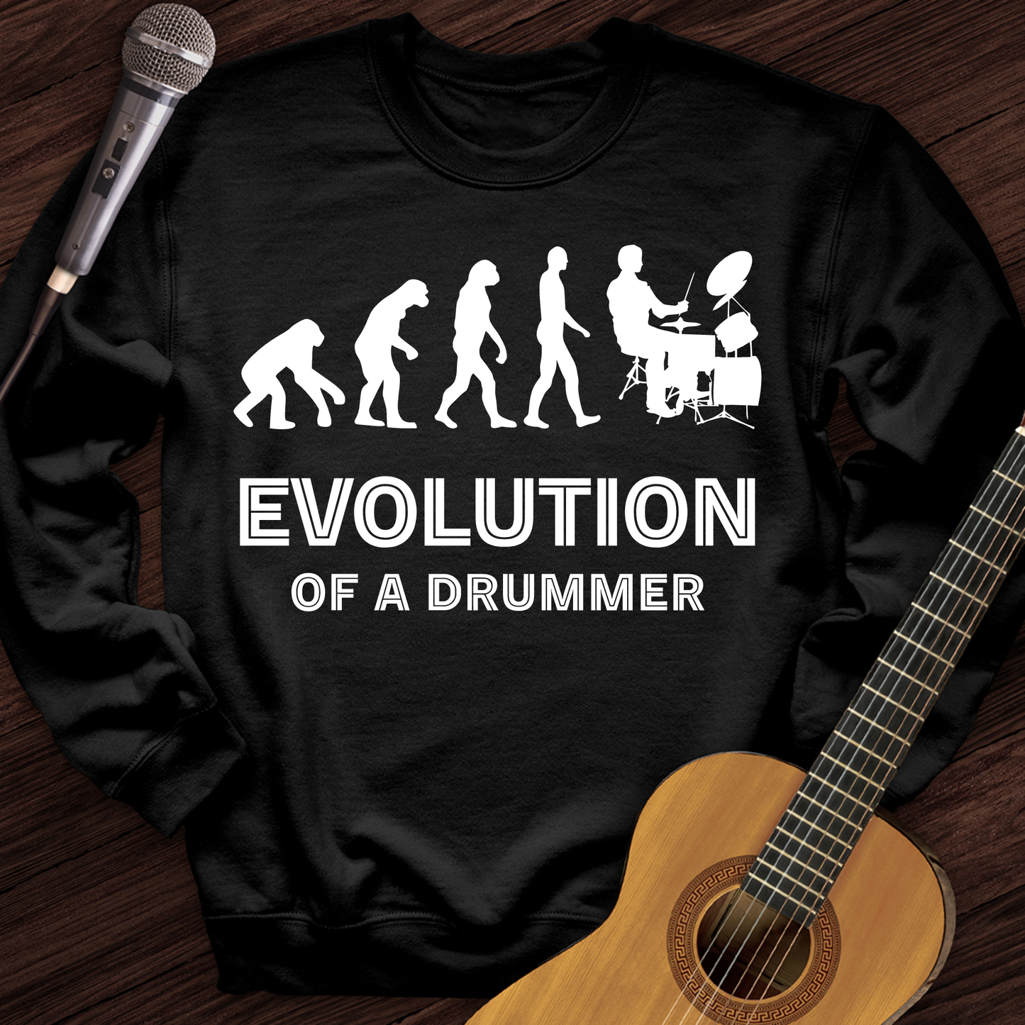 Evolution Of A Drummer Crewneck