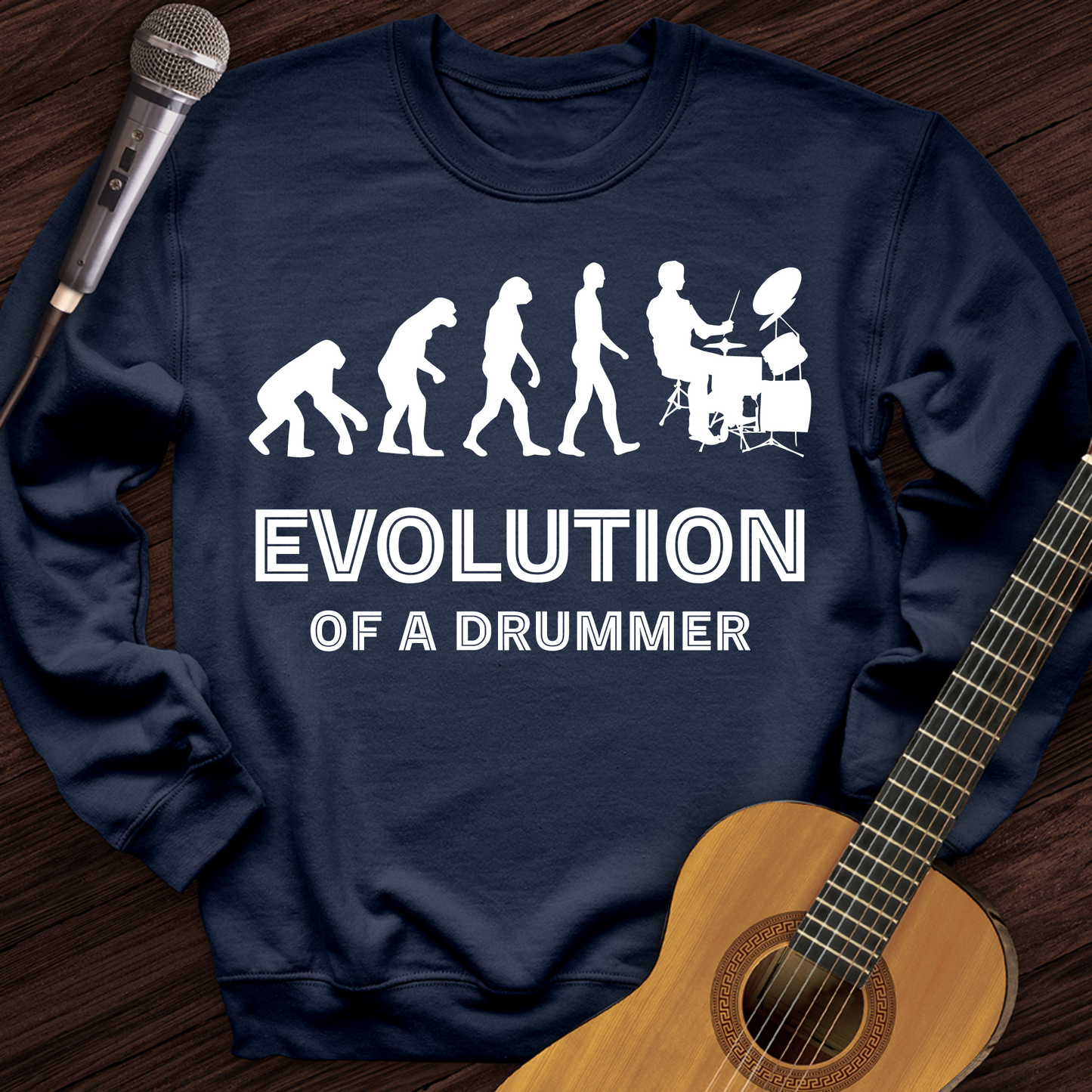 Evolution Of A Drummer Crewneck