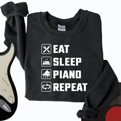 Eat, Sleep, Piano, Repeat Crewneck