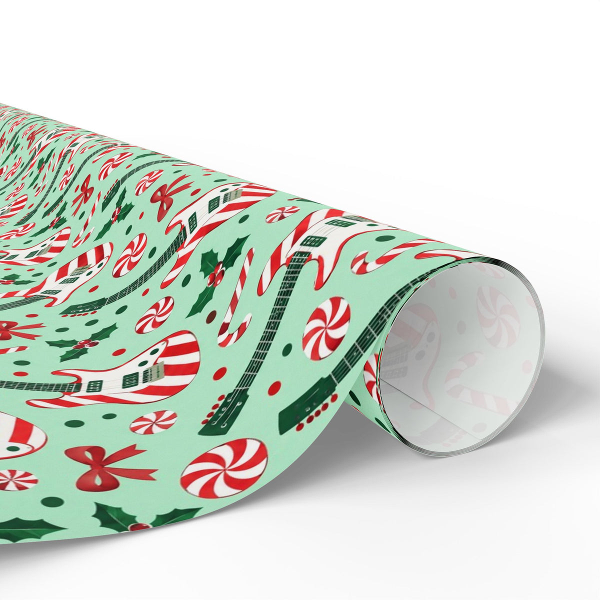 Candy Cane Guitars Wrapping Paper