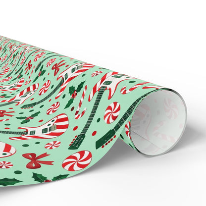 Candy Cane Guitars Wrapping Paper