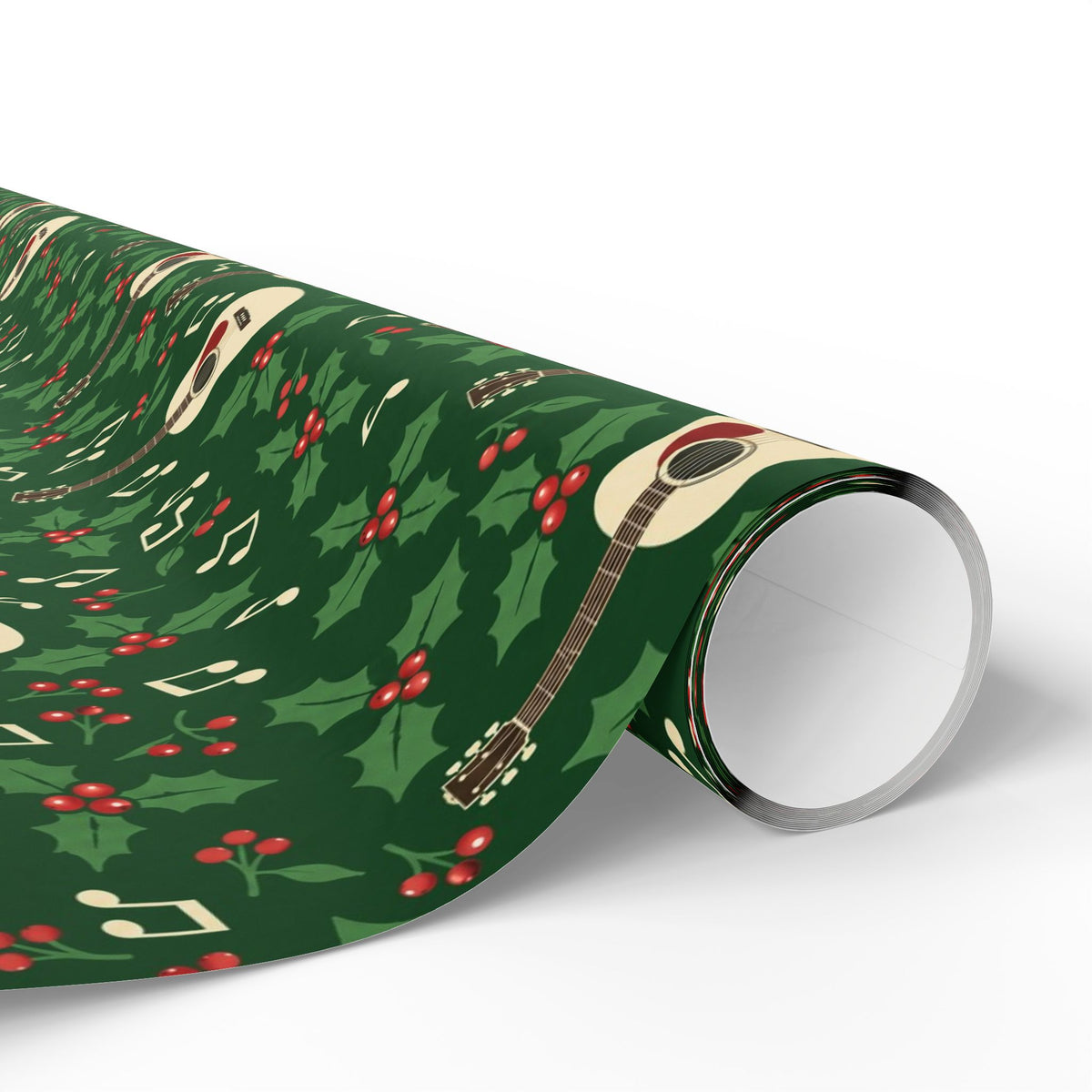 Holly Jolly Acoustic Guitar Wrapping Paper