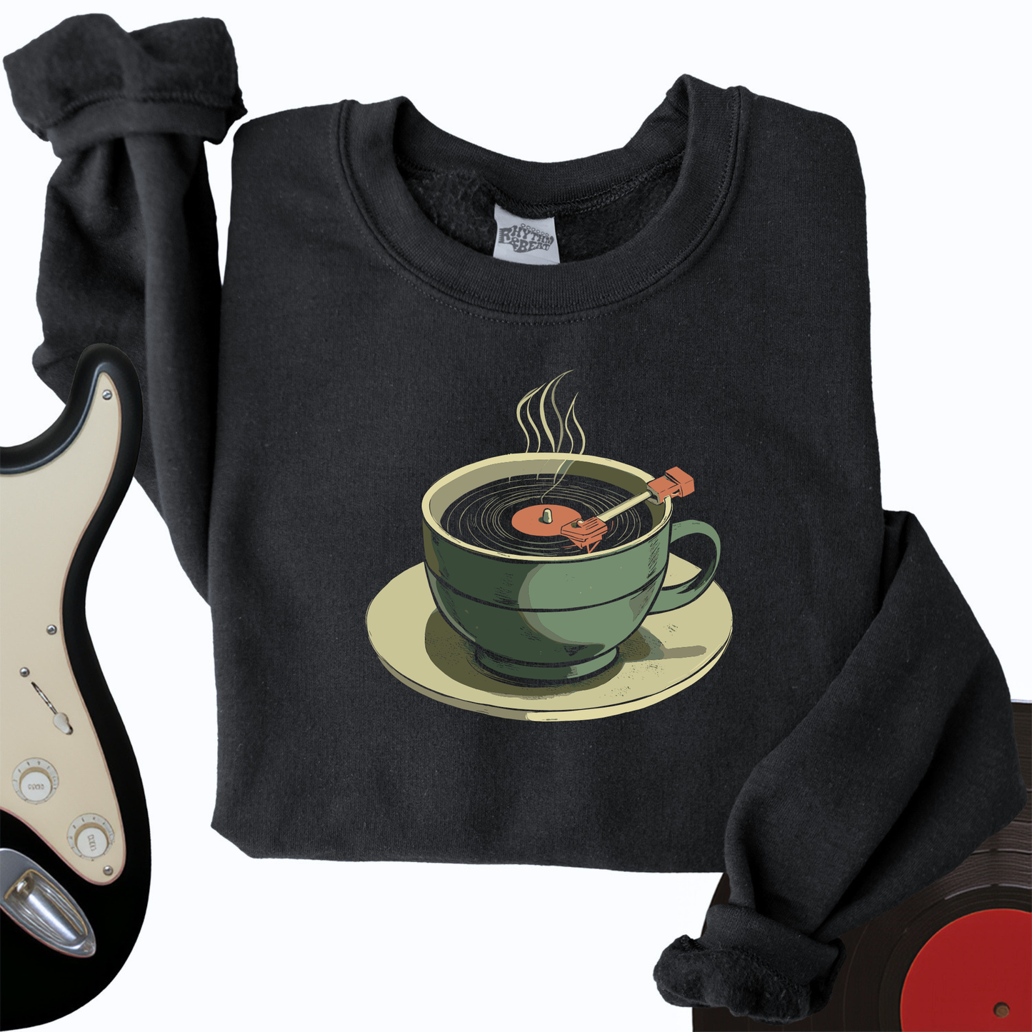 Coffee Cup Record Player Crewneck