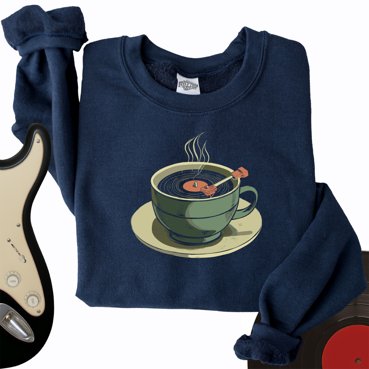 Coffee Cup Record Player Crewneck