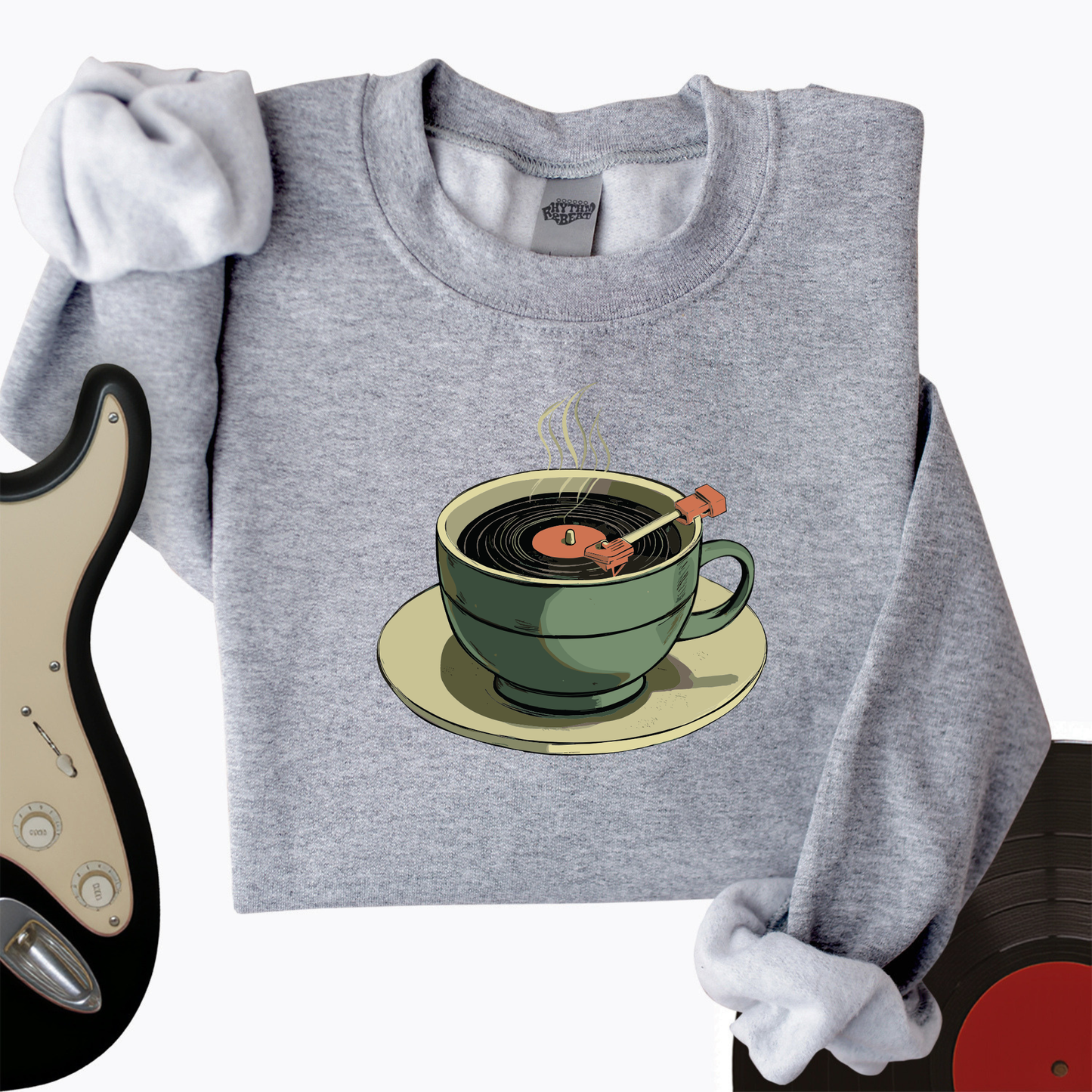 Coffee Cup Record Player Crewneck