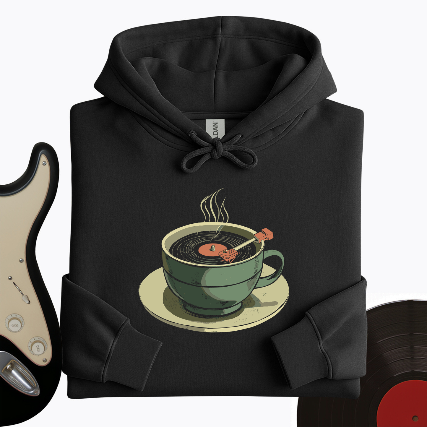 Coffee Cup Record Player Hoodie