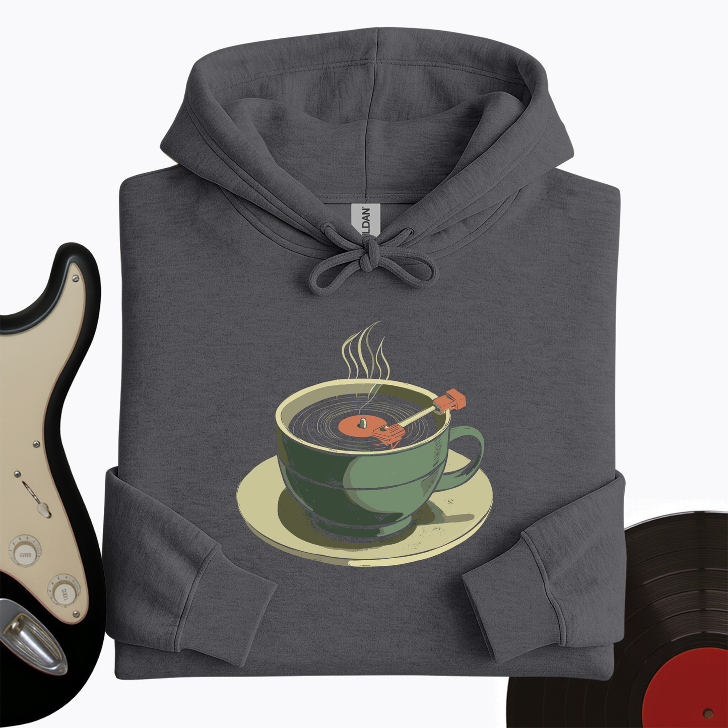Coffee Cup Record Player Hoodie