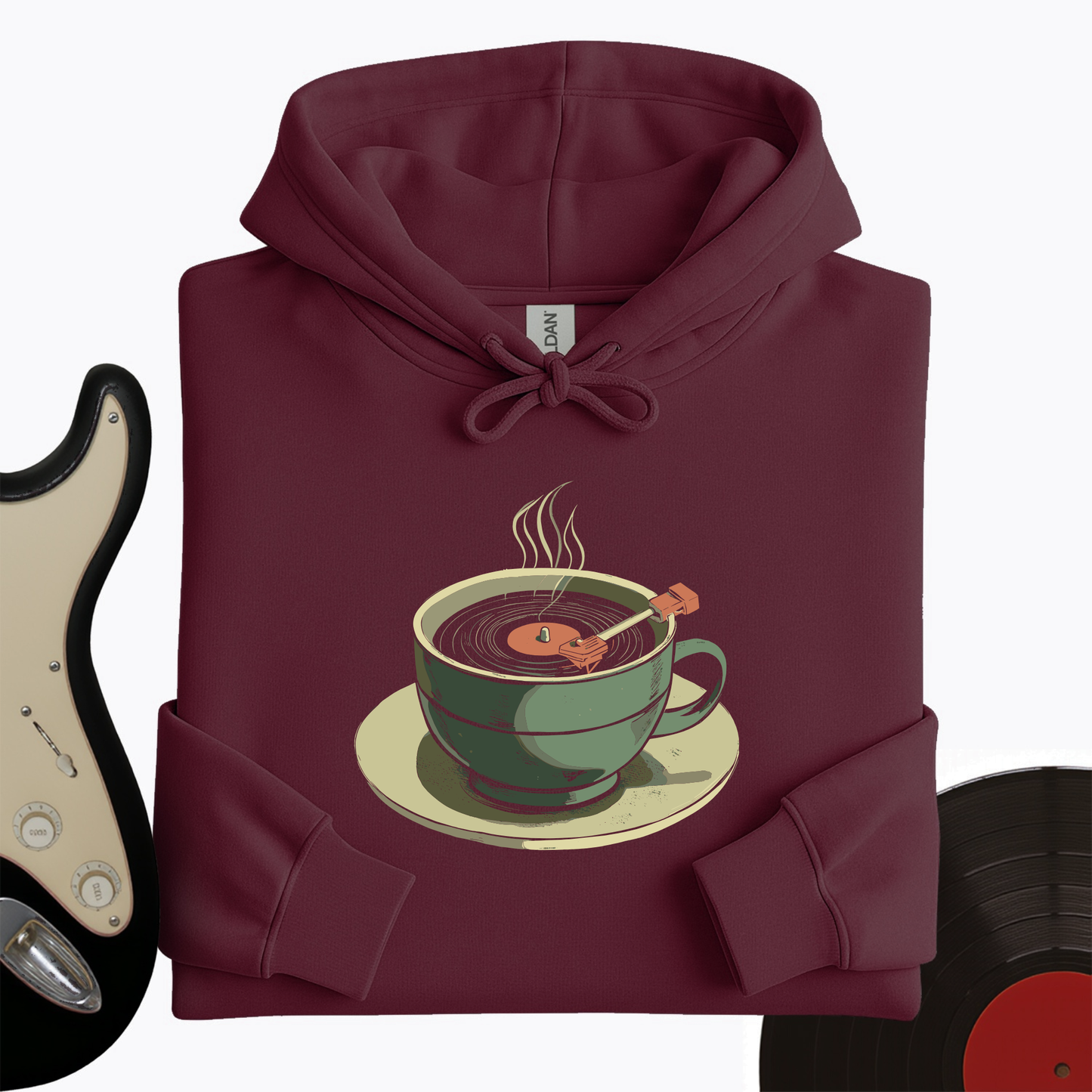 Coffee Cup Record Player Hoodie