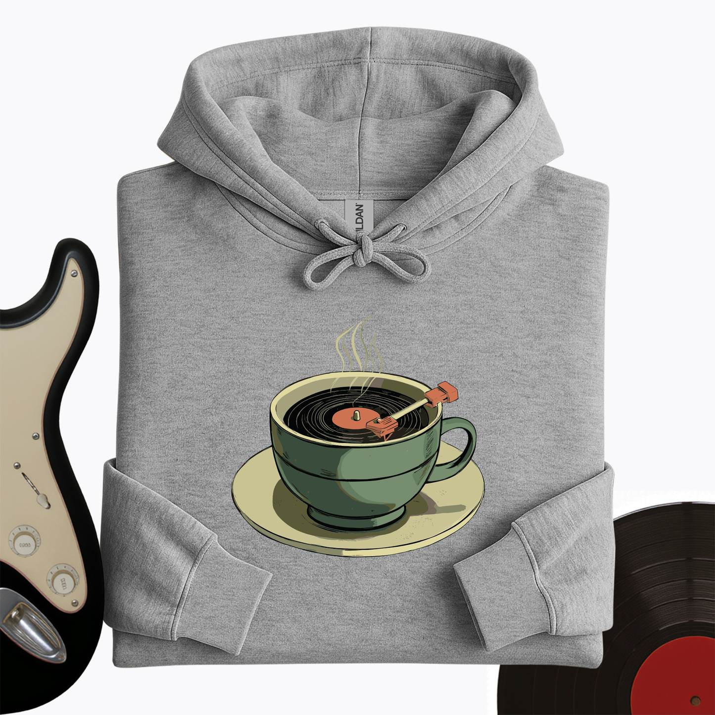 Coffee Cup Record Player Hoodie
