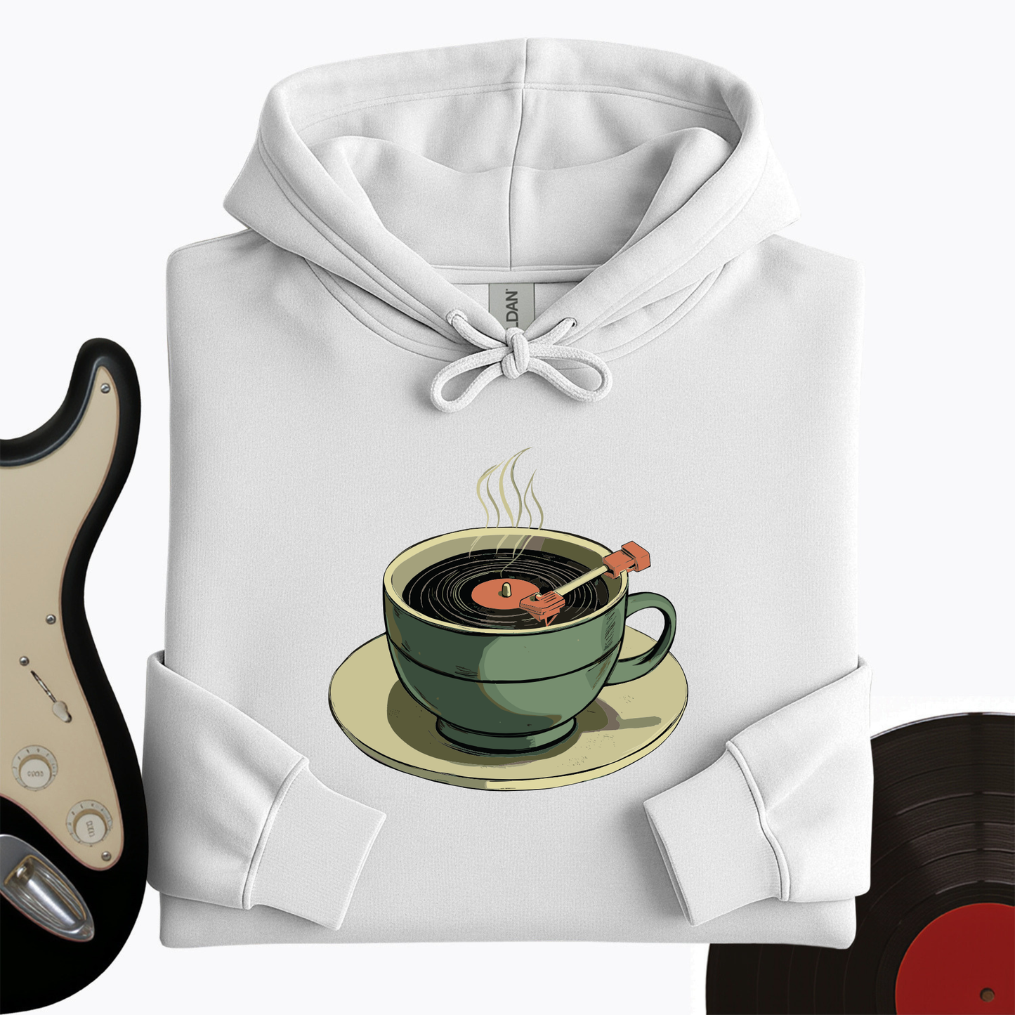 Coffee Cup Record Player Hoodie