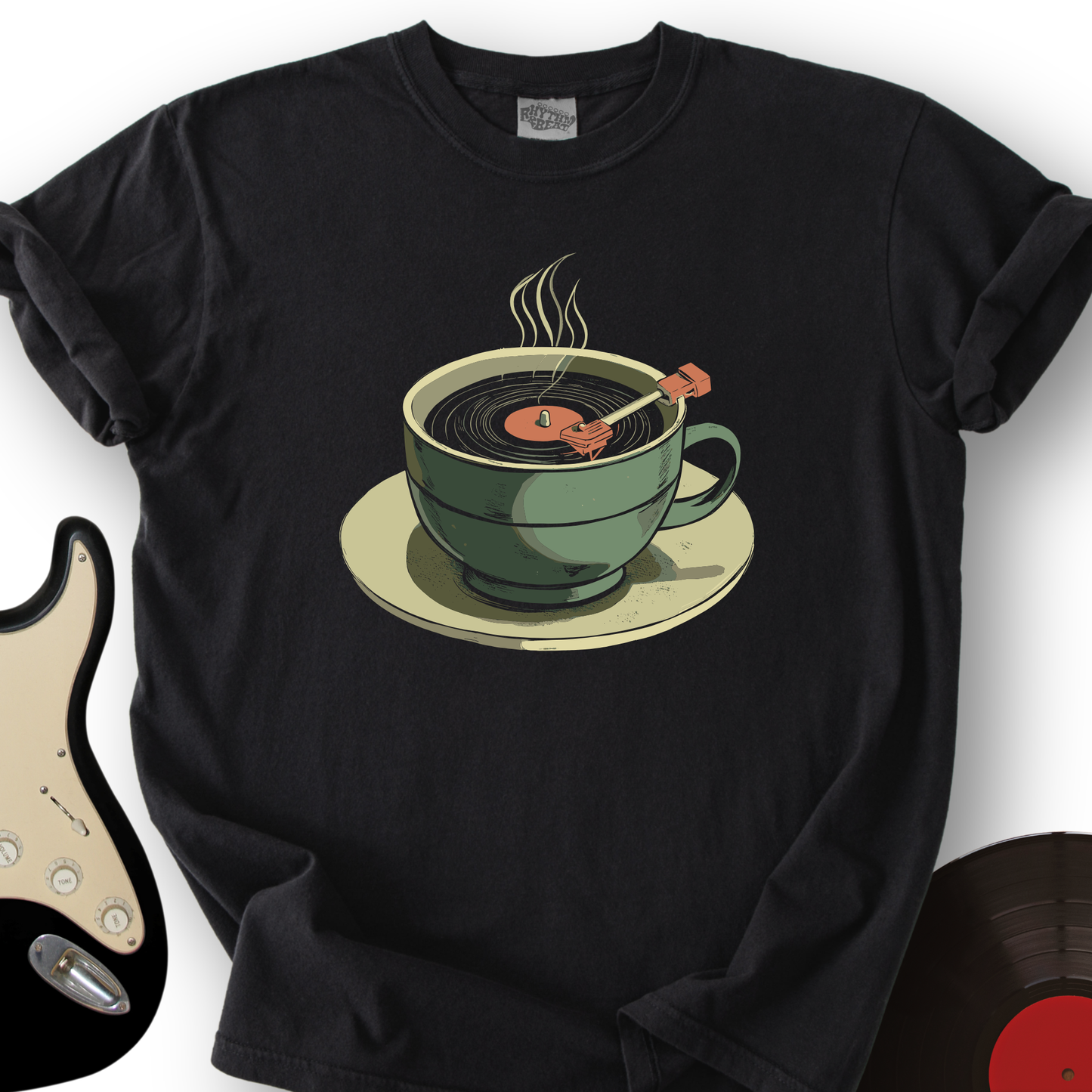 Coffee Cup Record Player T-Shirt