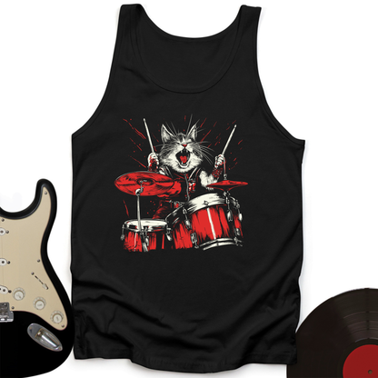 Cat Playing Drums Tank