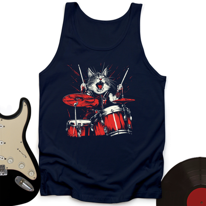 Cat Playing Drums Tank