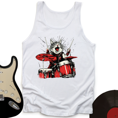 Cat Playing Drums Tank