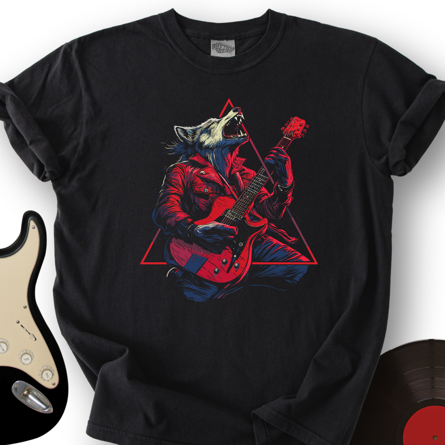 Fierce Wolf Guitar T-Shirt