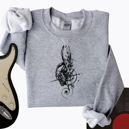 Treble Clef Headphones Crewneck