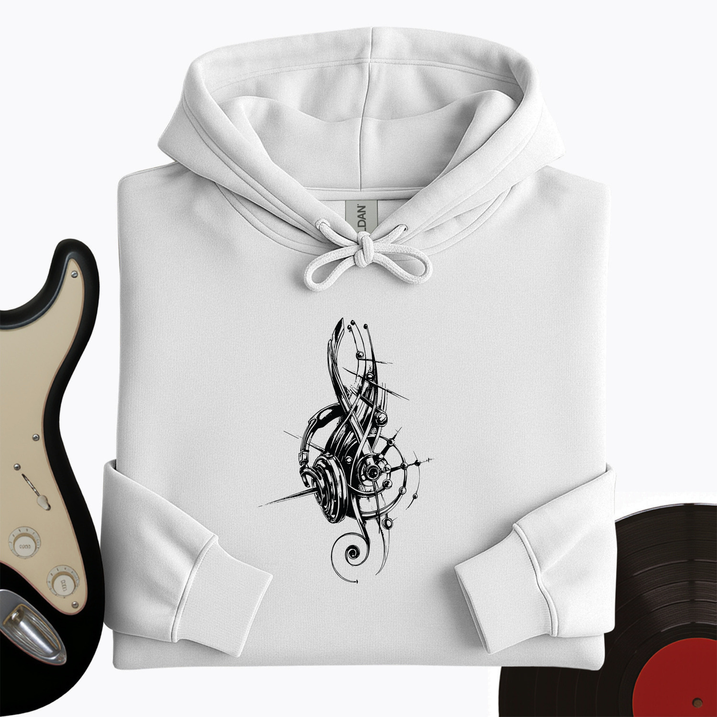 Treble Clef Headphones Hoodie