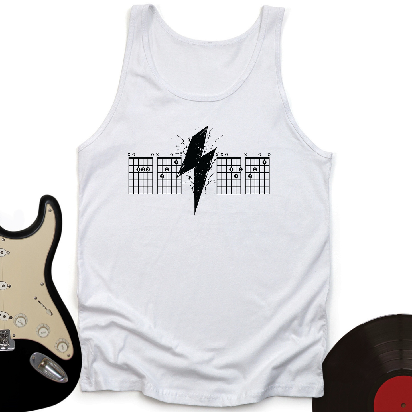 Lightning Bolt Guitar Chord Unisex Tank Top