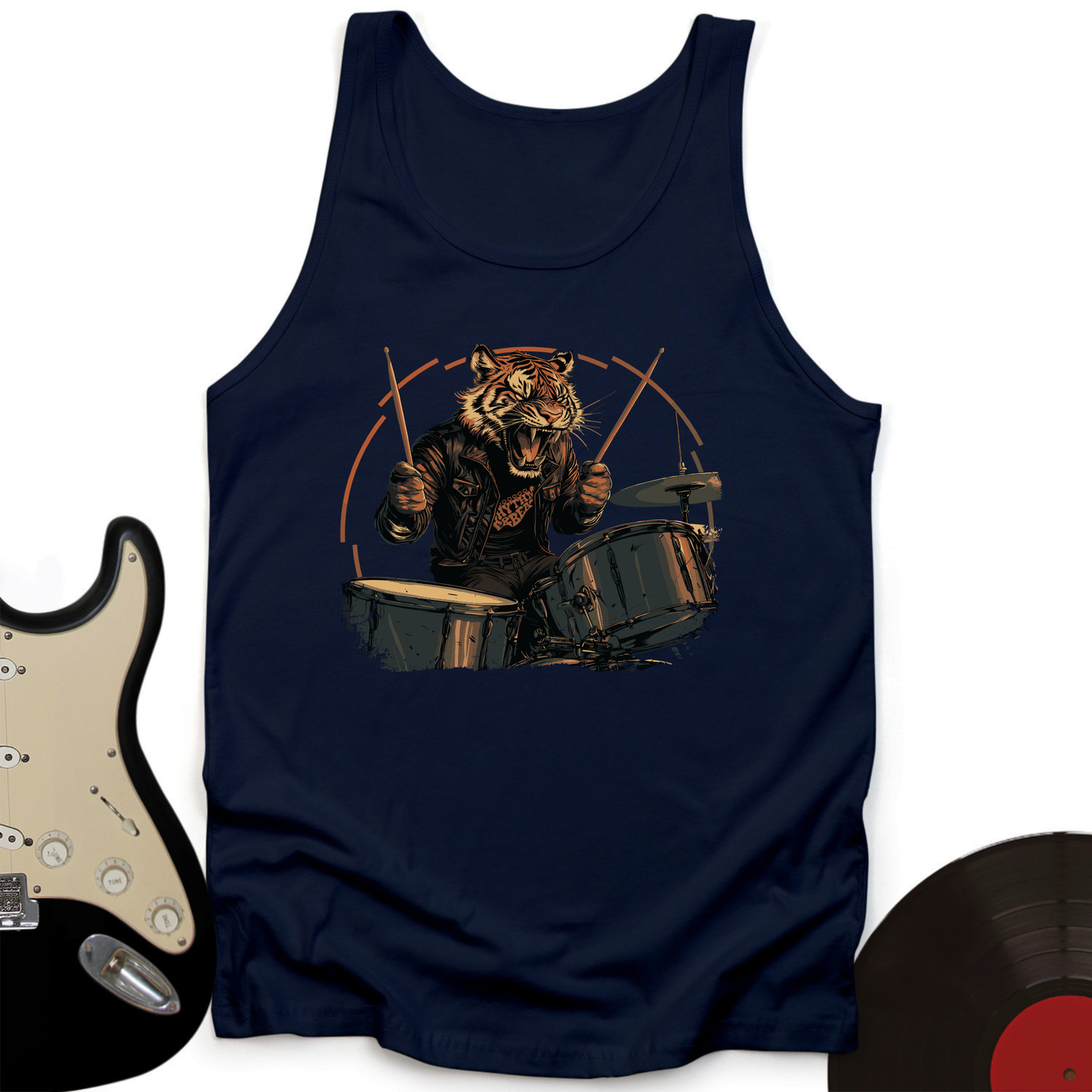 Tiger Drummer Unisex Tank Top