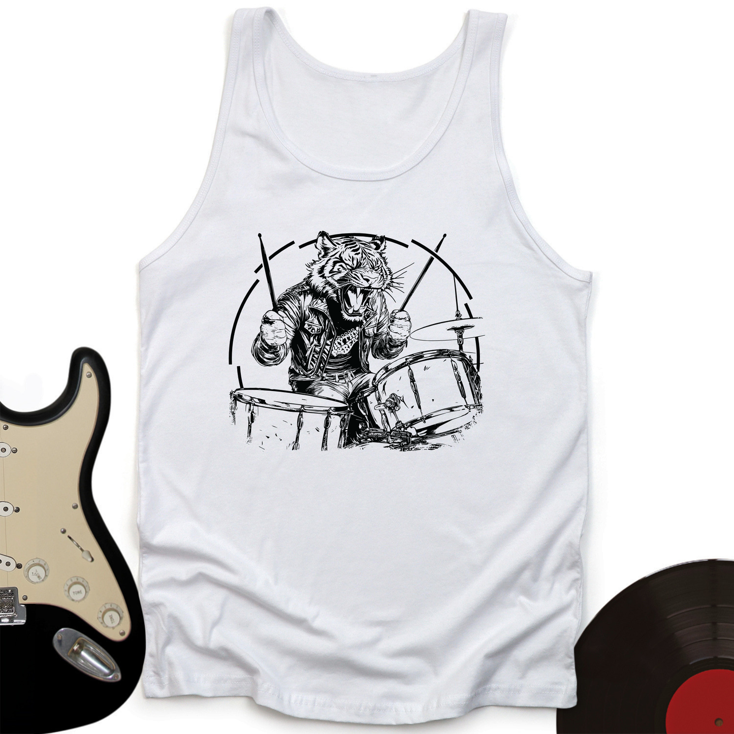 Tiger Drummer Unisex Tank Top