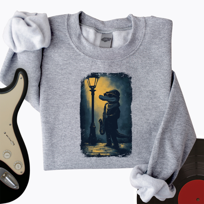 Crocodile Saxophone Crewneck