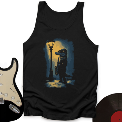 Crocodile Saxophone Unisex Tank Top