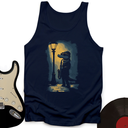 Crocodile Saxophone Unisex Tank Top