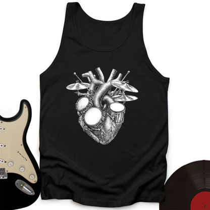 Drums Heart Unisex Tank Top